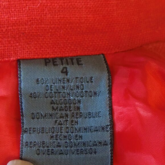 Vintage 80s Liz Wear Petite Red Linen Blend Blazer SZ 4P Office Costumer - Picture 4 of 9